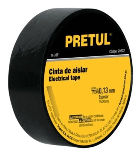 Huincha Aisladora Negra 9m X 19mm Pack 4 Und Pretul