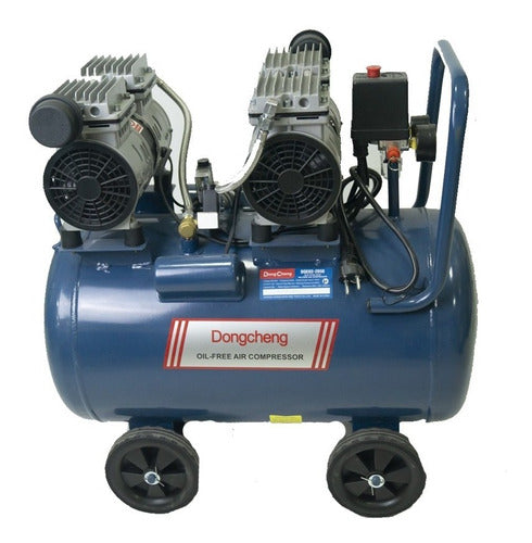 Compresor Silencioso 50 Lt Oil Free 1600w  Dongcheng 2,1 Hp