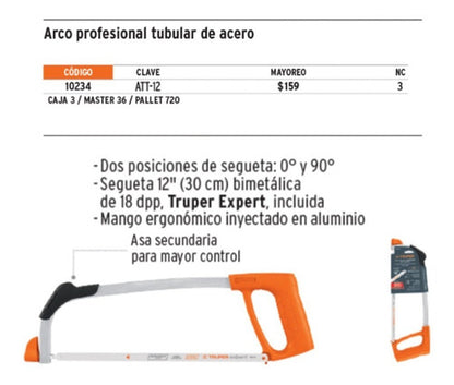 Arco Sierra Truper Tubular Profesional 12 Pulgadas Att-12