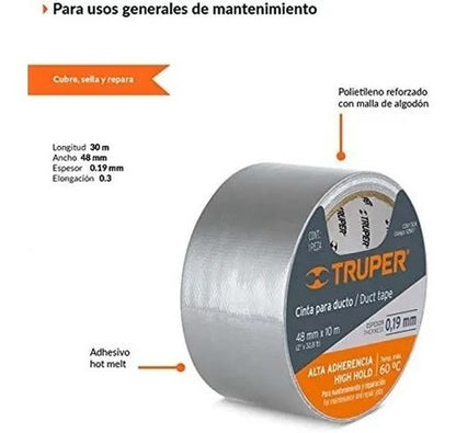 Cinta Para Ductos 48mmx10mtcdu-10x Truper