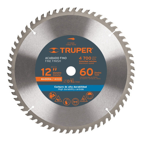 Sierra Circular Truper P/madera 12  X 60 Dts. #st-1260e