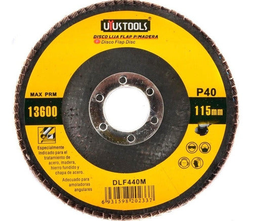 Disco Lija Flap Para Madera 115mm Uyu Pack 5 Unidades