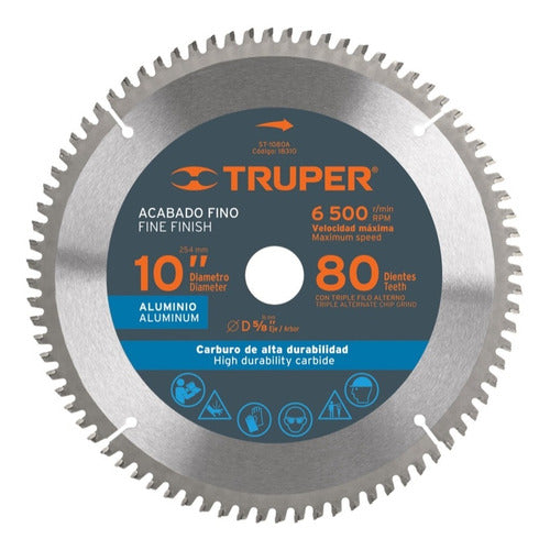 Sierra Circular Truper P/aluminio 10 X80 Dts.