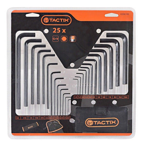 Llave Allen Tactix Jgo.25 Pzas. En PuLG. Y Mm.