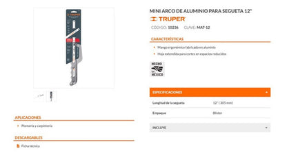 Arco Sierra Truper Mini # Mat-12