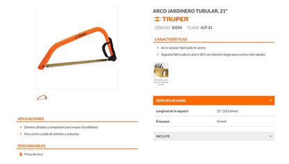 Arco Sierra Truper Trozar 21  # Ajt-21
