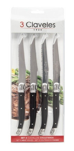 Cuchillo Tres Claveles Chuleteros 11,5 Cms. Jgo.4 Pzas.