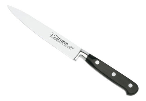 Cuchillo Filetear Tres Claveles Inox Forjado 15cm