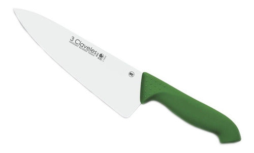 Cuchillo Cocinero Tres Claveles Proflex Mango Verde 25 Cms