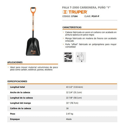 Pala Truper Carbonera M/madera Puno  Y