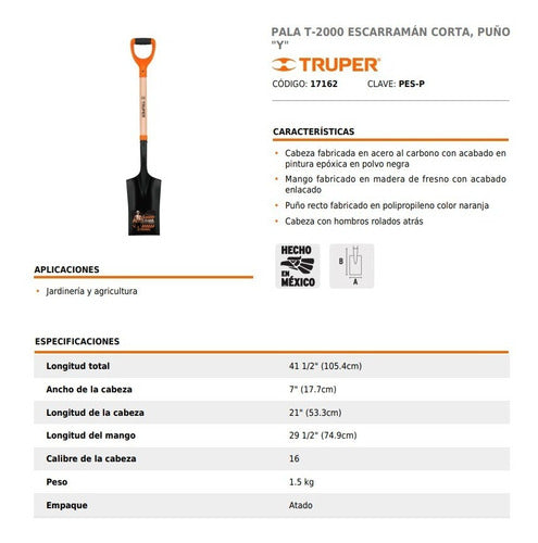 Pala Truper Jardin M/madera Puno  Y