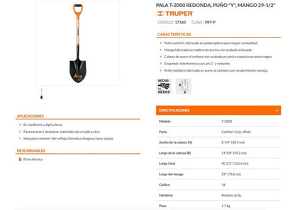 Pala Truper Riego M/madera Puno  Y