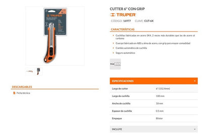 Cuchillo Cartonero Truper 6
