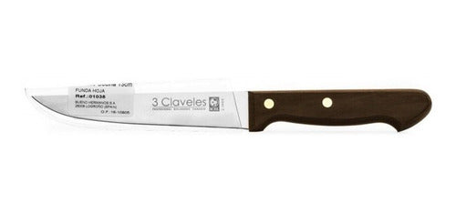 Cuchillo Tres Claveles Inox Mango Madera 11cms Cocina
