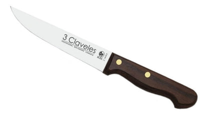 Cuchillo Tres Claveles Inox Mango Madera 11cms Cocina