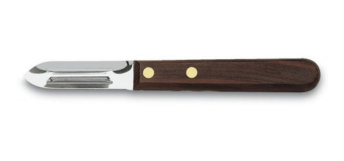 Cuchillo Tres Claveles Inox Mango Madera 6cms Pela Papa