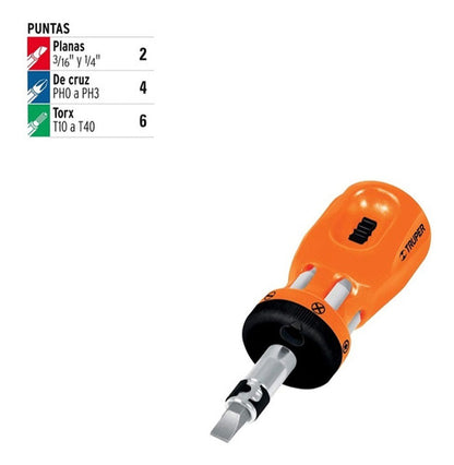 Atornillador Con Chicharra Truper Con 6 Patas Doble Dtrom-12