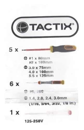 Atornillador Tactix Electricista Juego 12 Piezas