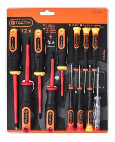 Atornillador Tactix Electricista Juego 12 Piezas