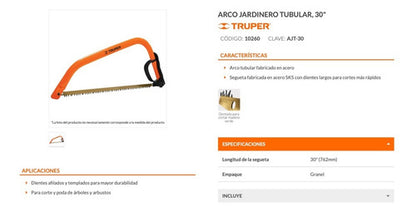 Arco Sierra Truper Trozar 30  # Ajt-30