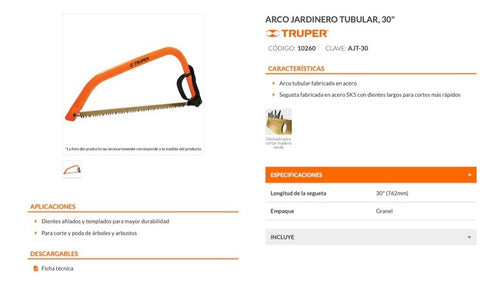 Arco Sierra Truper Trozar 30  # Ajt-30