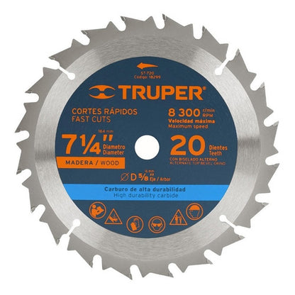 Sierra Circular Truper P/madera 7.1/4  X 20 Dts.