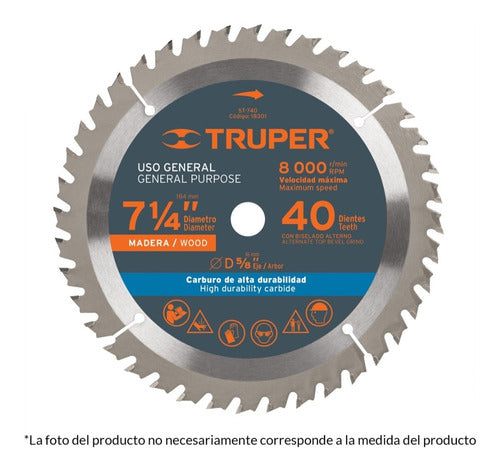Sierra Circular Truper P/madera 7.1/4 X24 Dts