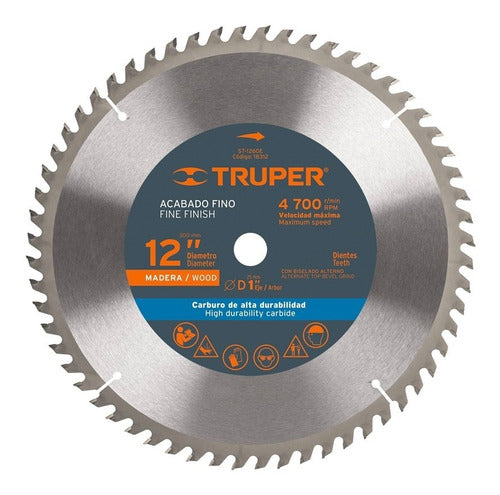 Sierra Circular Truper P/madera 12  X 40 Dts.