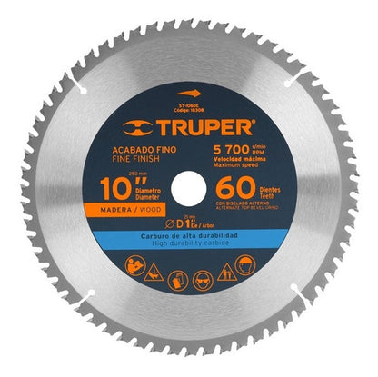 Sierra Circular Truper P/madera 10  X 60 Dts.
