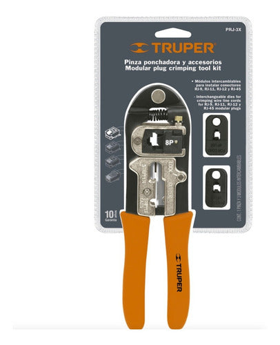 Alicate Para Terminales Truper # Prj-3x Rj-9, Rj-11, Rj-12 Y