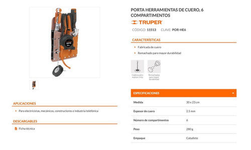 Porta Herramientas Truper  6 Compart.