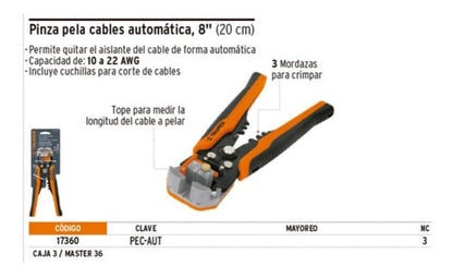 Alicate Pelacable Truper Automatico