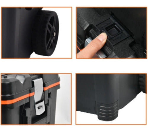 Caja Herramienta Plastica 26  2 En 1 C/ruedas